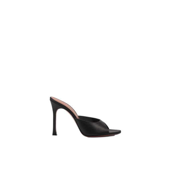 Amina Muaddi Alexa Slipper 105 in Black Satin