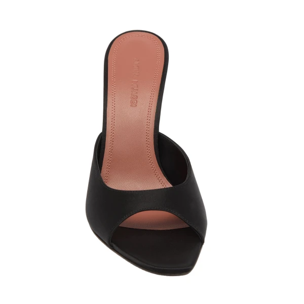 Amina Muaddi Alexa Slipper 95 in Black Satin, view 2