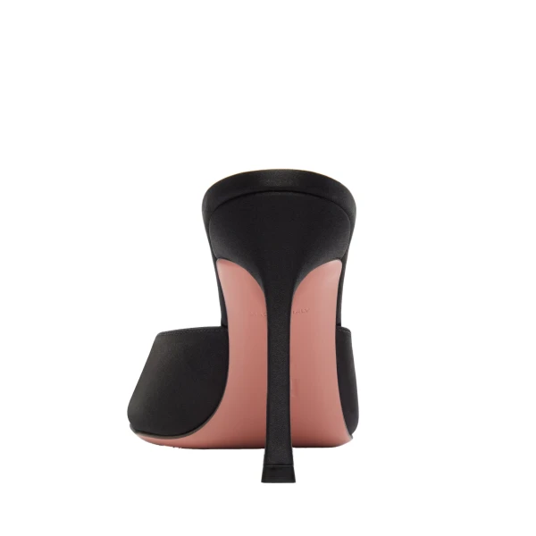 Amina Muaddi Alexa Slipper 95 in Black Satin, view 3