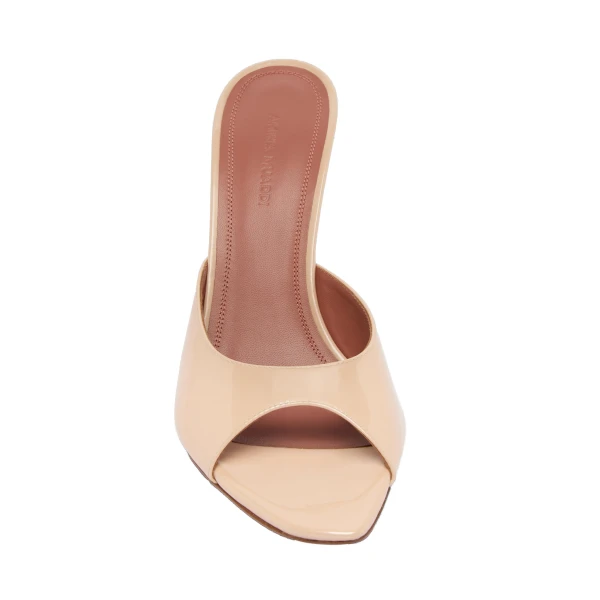 Amina Muaddi Alexa Slipper 95 in Champagne Pearly Patent, view 2