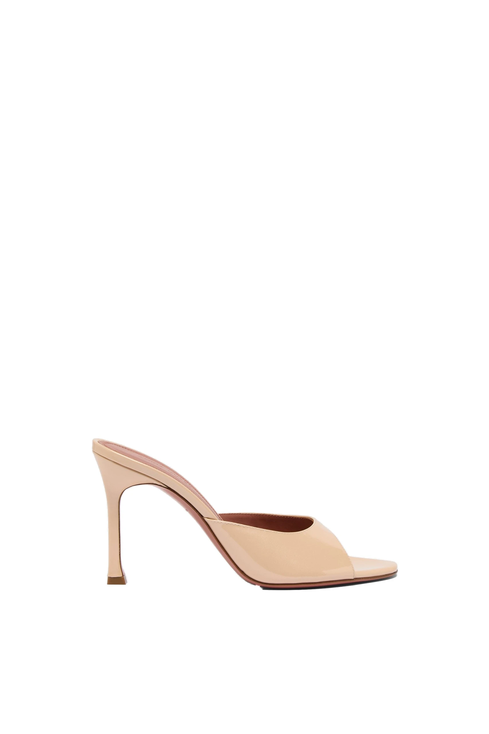 Amina Muaddi Alexa Slipper 95 in Champagne Pearly Patent Amina Muaddi Alexa Slipper 95 in Champagne Pearly Patent