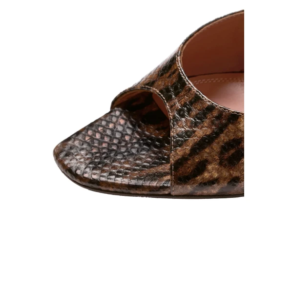 Amina Muaddi Alexa Slipper 95 in Leopard Snake, view 3
