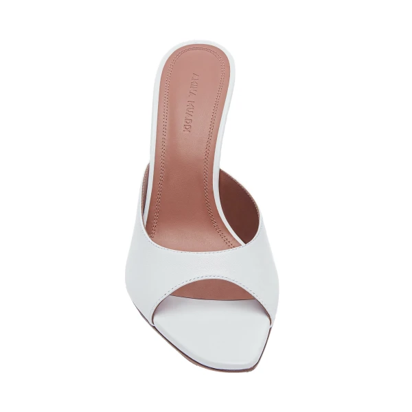 Amina Muaddi Alexa Slipper 95 in White Nappa, view 2
