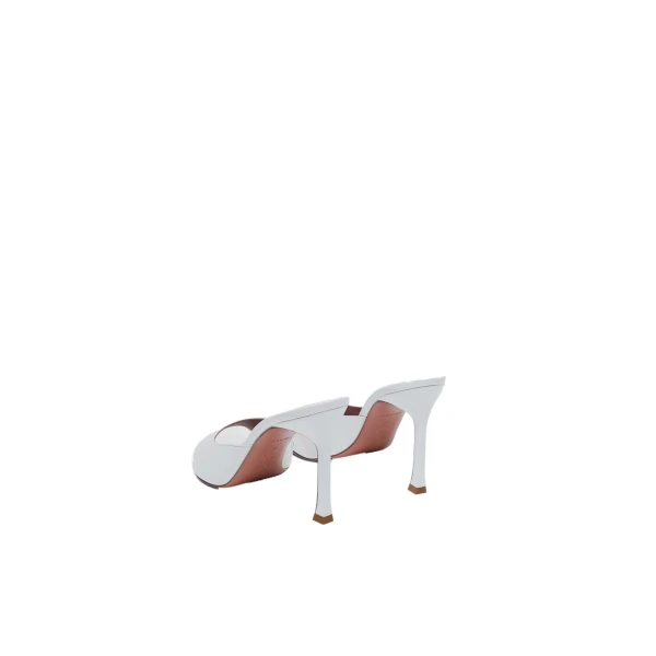 Amina Muaddi Alexa Slipper 95 in White Nappa, view 5