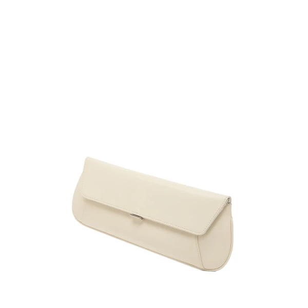 Amina Muaddi Ami Clutch in Almond Nappa, view 2