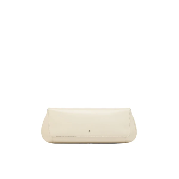 Amina Muaddi Ami Clutch in Almond Nappa, view 4