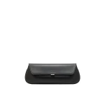 Amina Muaddi Ami Clutch in Black Nappa