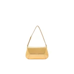 Amina Muaddi Ami Mini in Gold Mirror and Gold Hardware