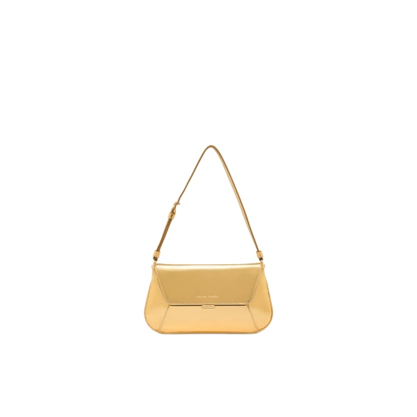 Amina Muaddi Ami Mini in Gold Mirror and Gold Hardware