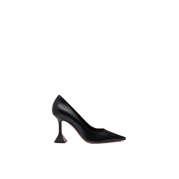 Amina Muaddi Ami Pump 95 in Black Nappa