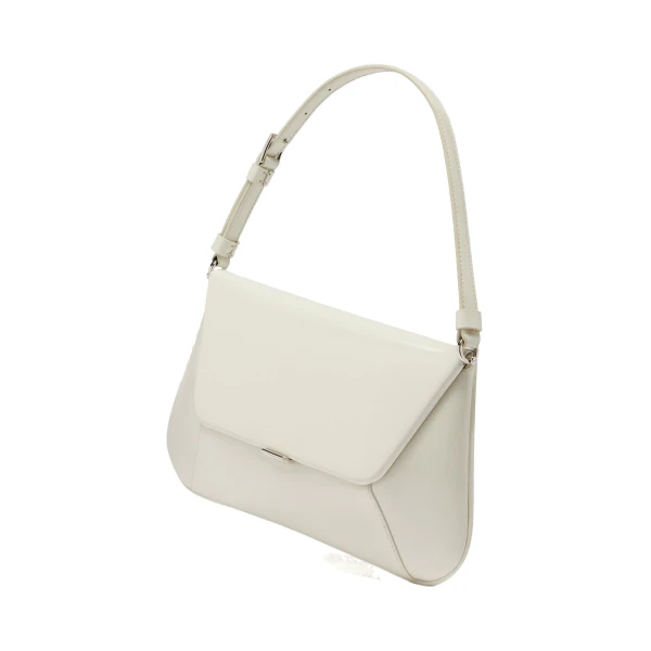 Amina Muaddi Ami Shoulder Bag in Almond Spazzolato, view 2