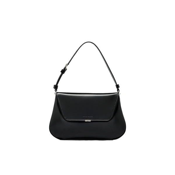 Ami Shoulder Bag in Black Spazzolato
