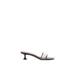 Amina Muaddi Andreea Glass Slipper 45 in Black Nappa and Transparent PVC