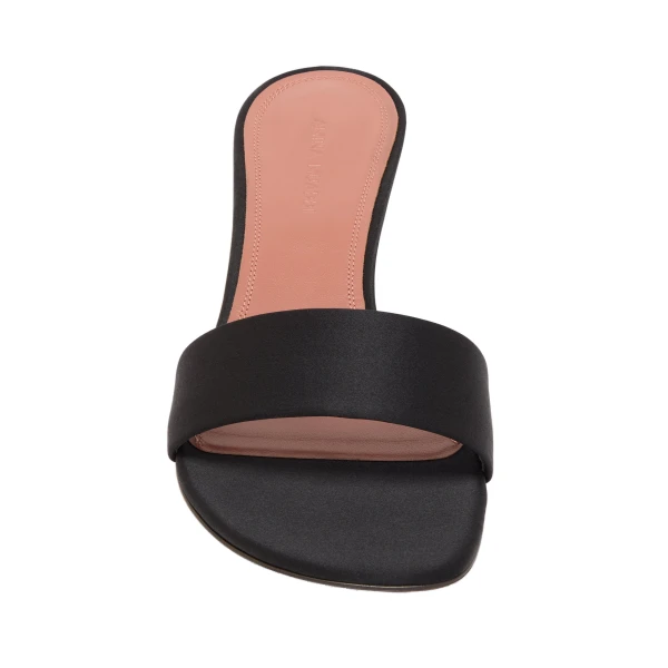Amina Muaddi Andreea Slipper 45 in Black Satin, view 2