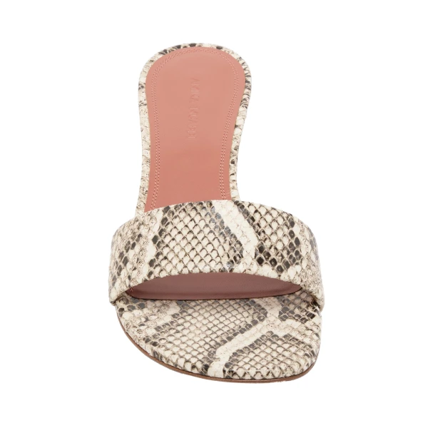 Amina Muaddi Andreea Slipper 45 in Natural Printed Snake, view 2