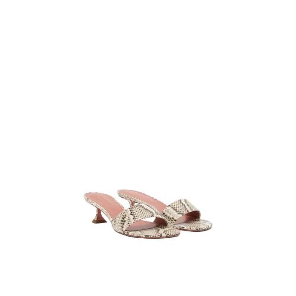Amina Muaddi Andreea Slipper 45 in Natural Printed Snake, view 4
