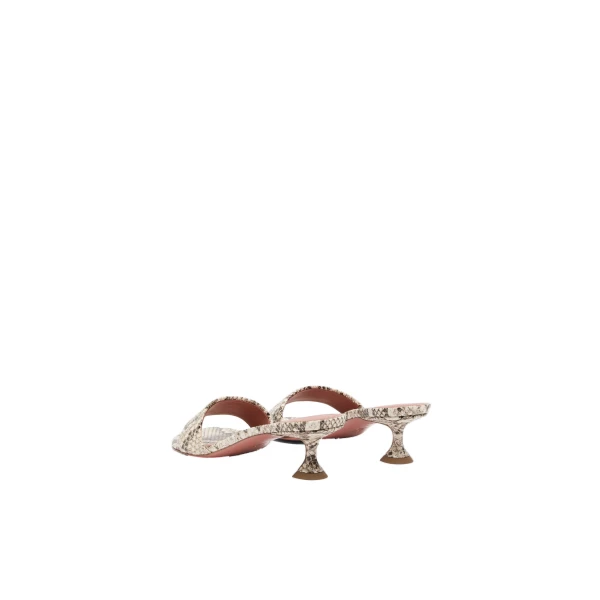 Amina Muaddi Andreea Slipper 45 in Natural Printed Snake, view 5