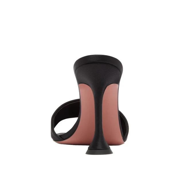 Amina Muaddi Andreea Slipper 95 in Black Satin, view 3