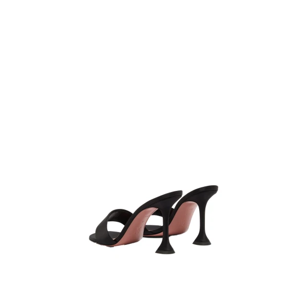 Amina Muaddi Andreea Slipper 95 in Black Satin, view 5