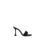 Amina Muaddi Andreea Slipper 95 in Black Satin