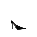 Amina Muaddi Anok Mule 105 in Black Patent