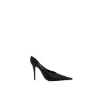 Amina Muaddi Anok Mule 105 in Black Satin