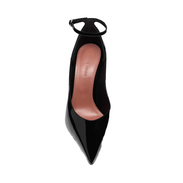 Amina Muaddi Anok Pump 105 in Black Patent, view 2