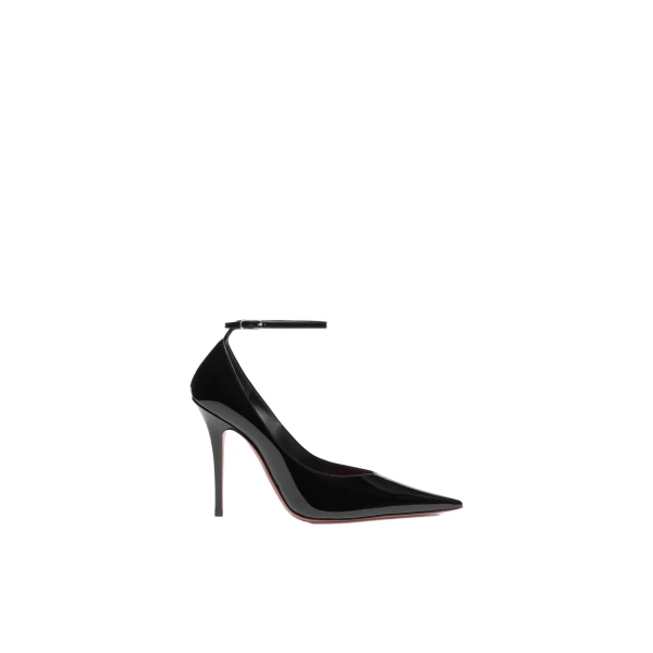Amina Muaddi Anok Pump 105 in Black Patent