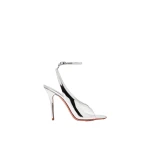 Amina Muaddi Anok Sandal 105 in Silver Mirror