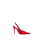 Amina Muaddi Anok Sling 105 in Red Satin