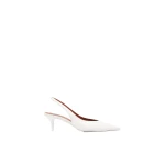 Amina Muaddi Anok Sling 55 in White Nappa