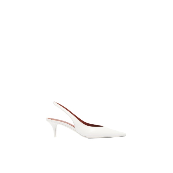 Amina Muaddi Anok Sling 55 in White Nappa