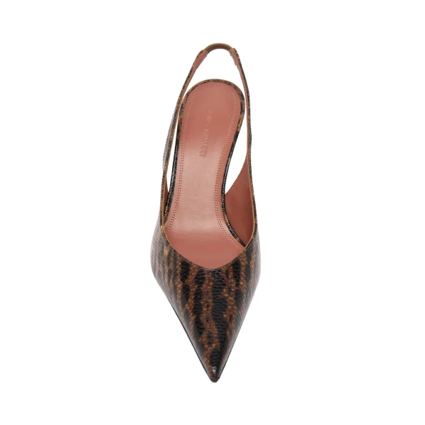 Amina Muaddi Anok Sling 90 in Leopard Snake, view 2