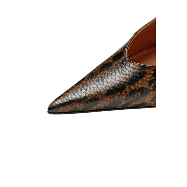Amina Muaddi Anok Sling 90 in Leopard Snake, view 3