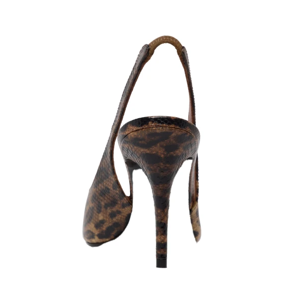 Amina Muaddi Anok Sling 90 in Leopard Snake, view 4