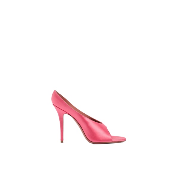 Amina Muaddi Anok Slipper 105 in Coral Satin