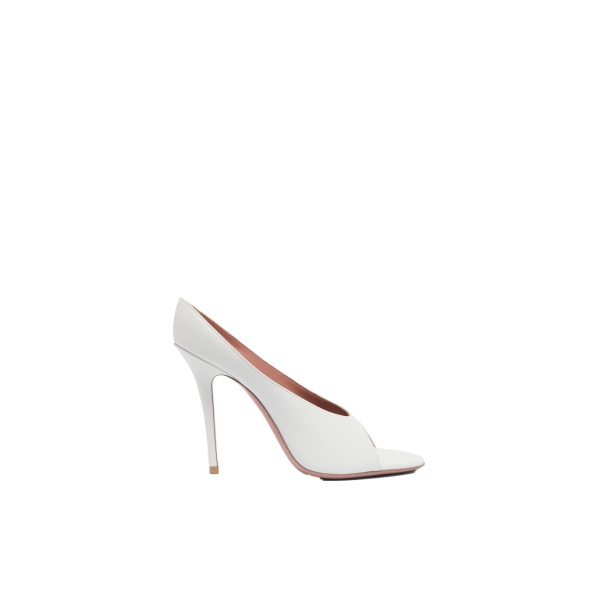 Amina Muaddi Anok Slipper 105 in White Nappa