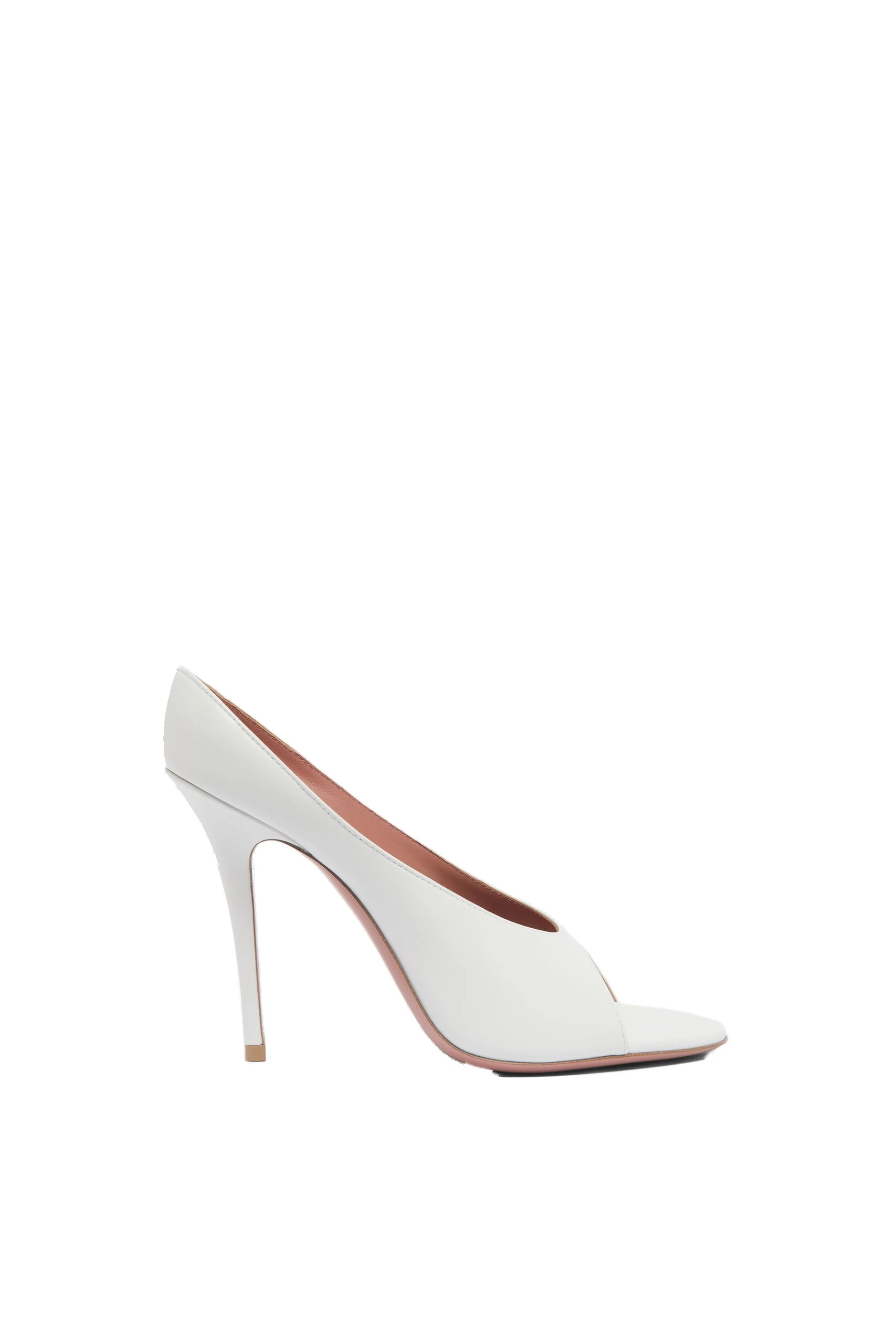 Amina Muaddi Anok Slipper 105 in White Nappa | Luxury Shoes Amina Muaddi Anok Slipper 105 in White Nappa