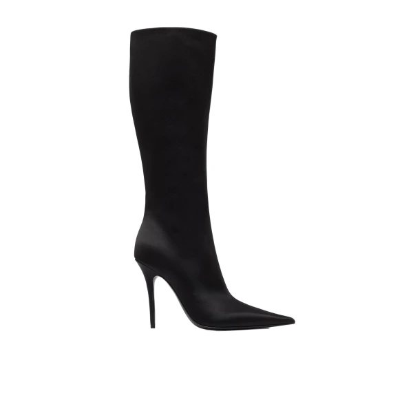 Barbara Boot 105 in Black Satin