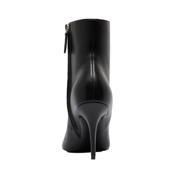 Amina Muaddi Barbara Bootie 90 in Black Nappa, view 3