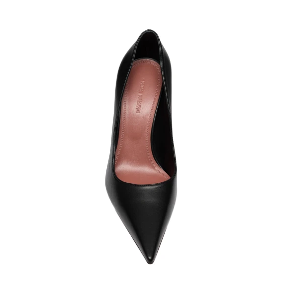 Amina Muaddi Barbara Pump 105 in Black Nappa, view 2