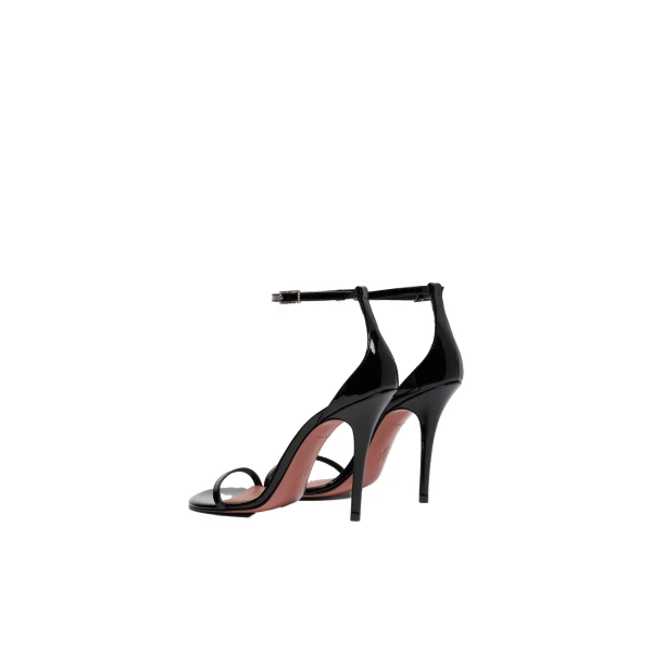 Amina Muaddi Barbara Sandal 105 in Black Patent, view 6