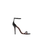 Amina Muaddi Barbara Sandal 105 in Black Patent