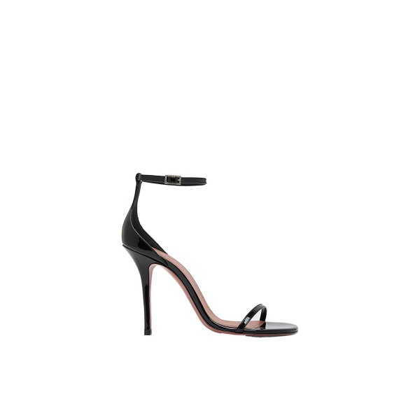 Amina Muaddi Barbara Sandal 105 in Black Patent