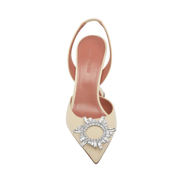 Amina Muaddi Begum Sling 95 in Almond Nappa, view 2