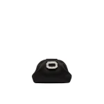 Amina Muaddi Camelia Micro Clutch in Black Satin