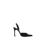 Amina Muaddi Camelia Sling 105 in Black Suede