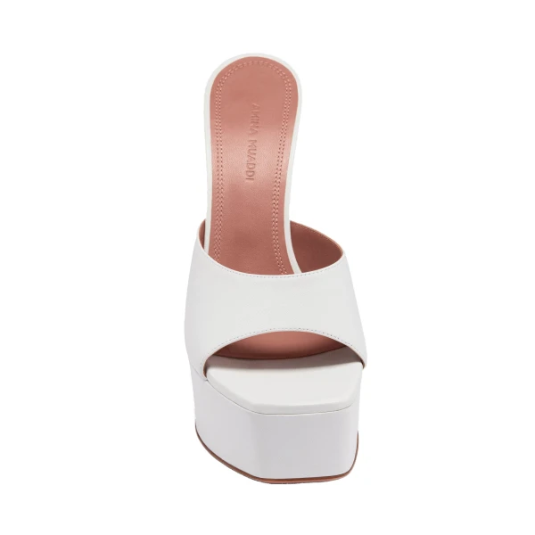 Amina Muaddi Dalida Plateau Slipper 140 in White Nappa, view 2