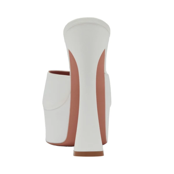 Amina Muaddi Dalida Plateau Slipper 140 in White Nappa, view 3
