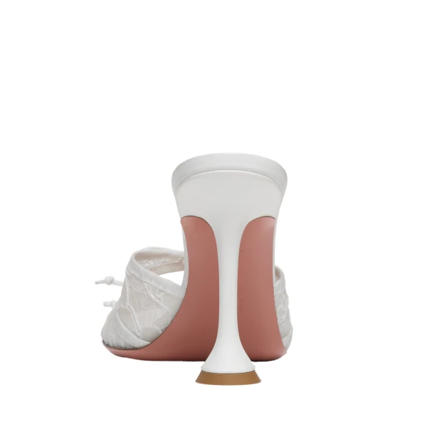 Amina Muaddi Eleonora Lace Slipper 95 in Ivory Lace, view 3